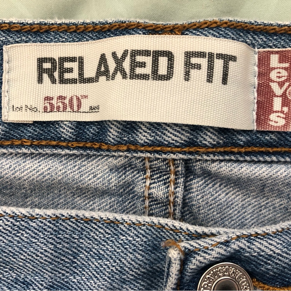 Mens 550 Relaxed Fit Levis Strauss Straight Med Blue Stonewash Denim Jea… - Picture 4 of 10